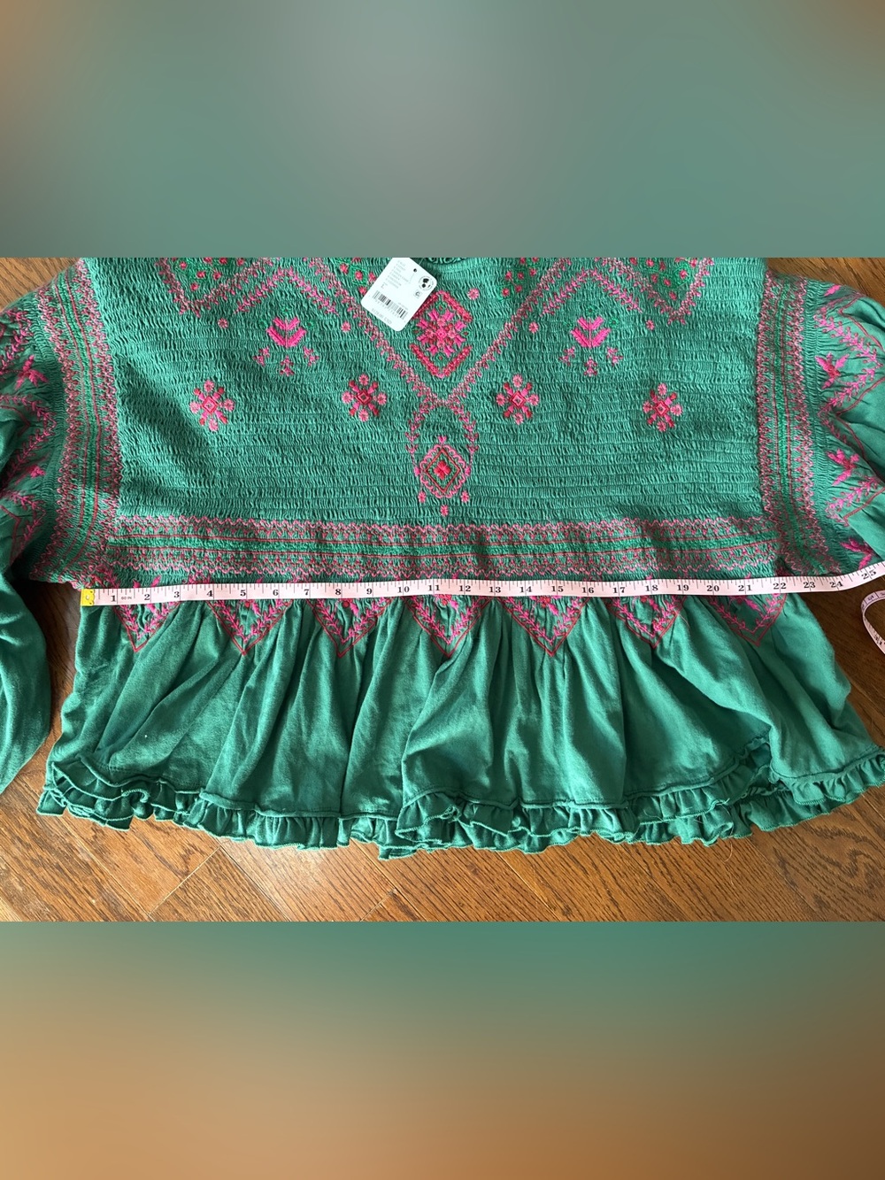 Free People Holly Knot Top with Pink Embroidered Accents - Picture 6 of 9